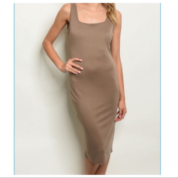 MOCHA MIDI TANK BODYCOM DRESS - Picture 7 of 9